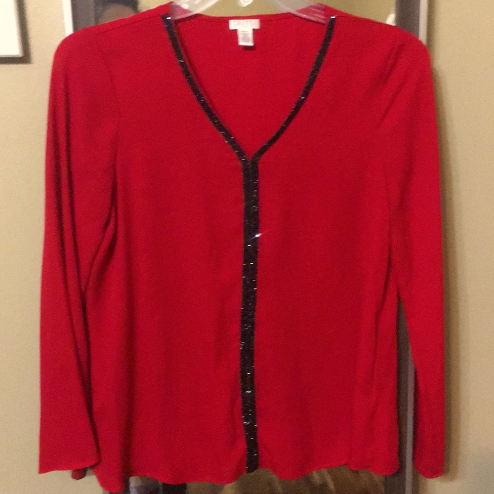 Red chiffon top
